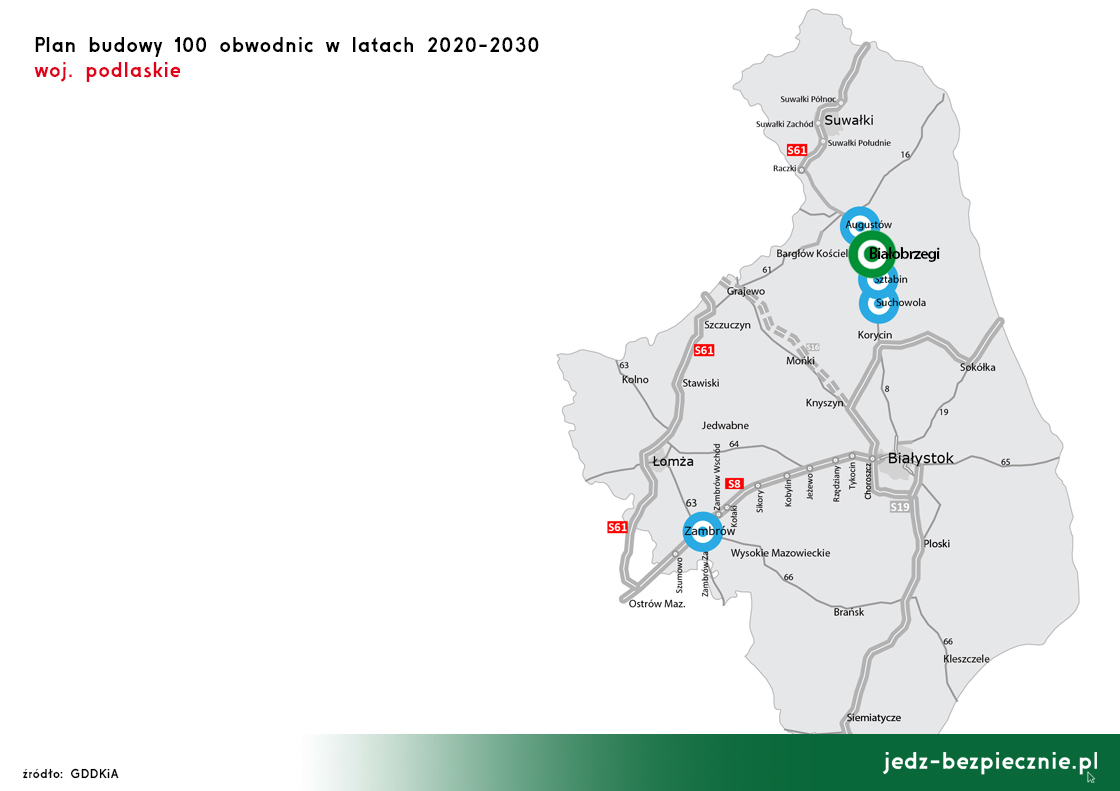 Polskie drogi – Budowa 100 obwodnic – Białobrzegi, województwo podlaskie